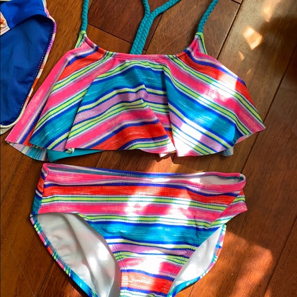 Lot of three ruffle top bikinis size 10